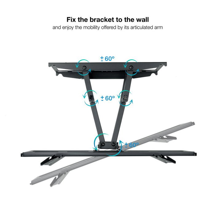 TooQ Soporte de Pared Giratorio LP7866TN-B para Pantallas de 37-80 pulgadas TooQ Soporte de Pared Giratorio LP7866TN-B para Pantallas de 37-80 pulgadas